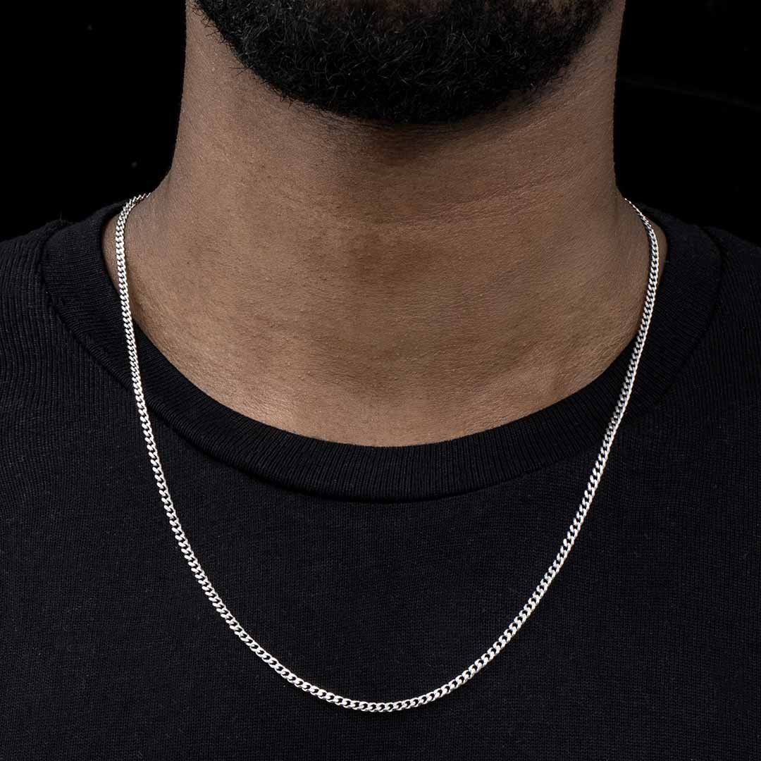 2.5mm Diamond-Cut Stainless Steel Cuban Chain