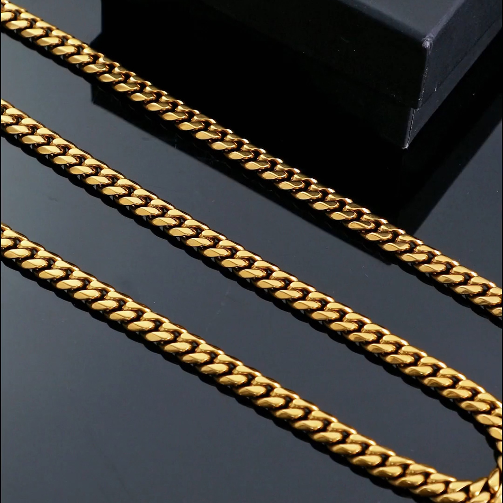 6mm Diamond-Cut Cuban Chain in Gold