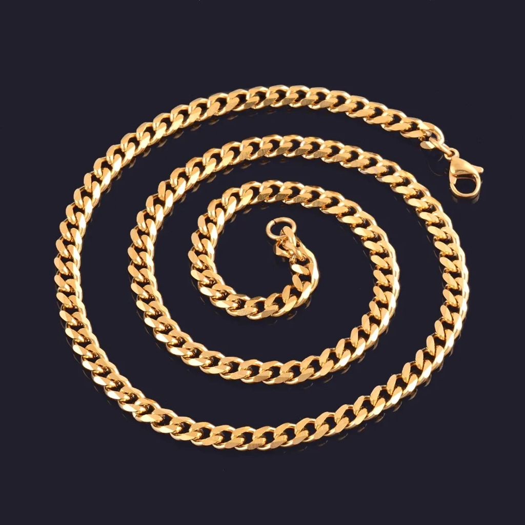 6mm Diamond-Cut Cuban Chain in Gold