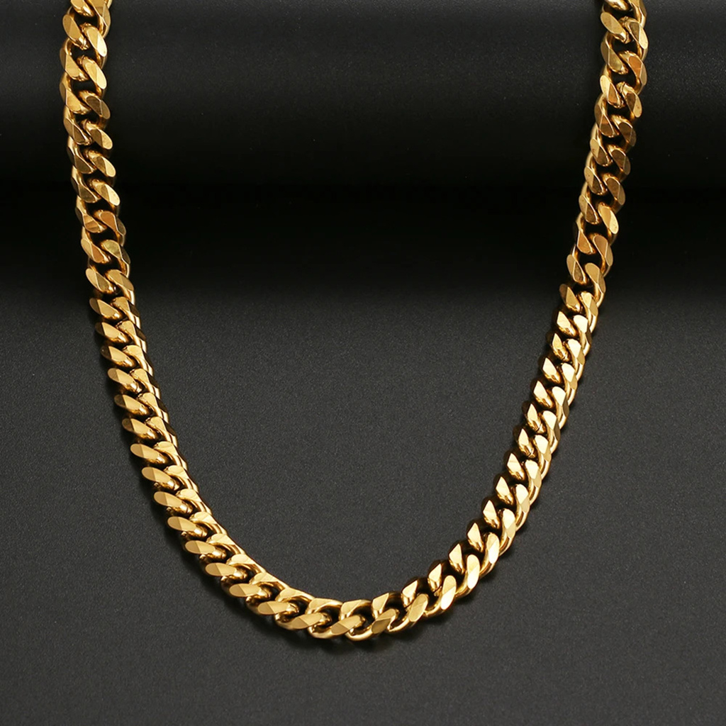 6mm Diamond-Cut Cuban Chain in Gold