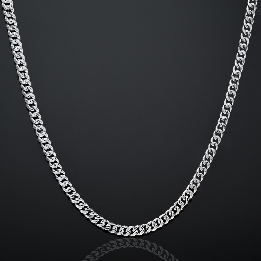 6mm Diamond-Cut Stainless Steel Cuban Chain