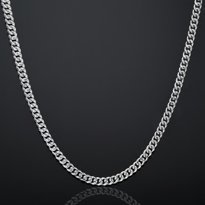 6mm Diamond-Cut Stainless Steel Cuban Chain