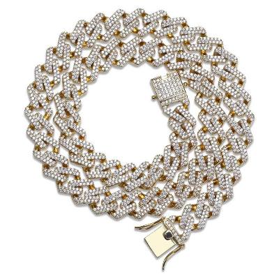 14mm 18K Gold Finish Iced Miami Cuban Link Chain