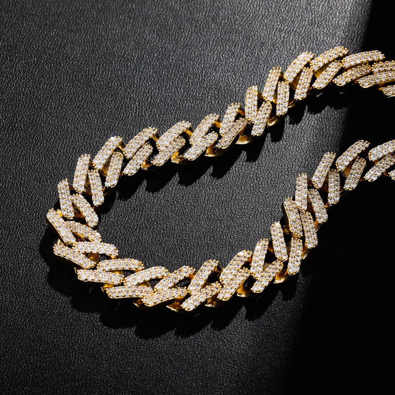 14mm 18K Gold Finish Iced Miami Cuban Link Chain