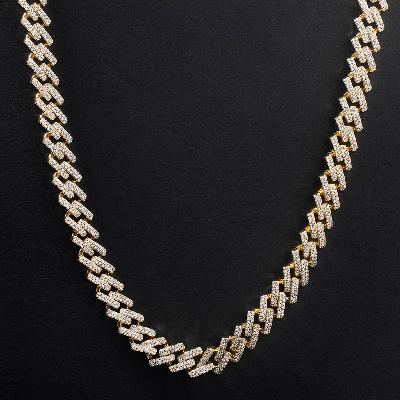 Iced 14mm Miami Cuban Chain with Box Clasp in Gold