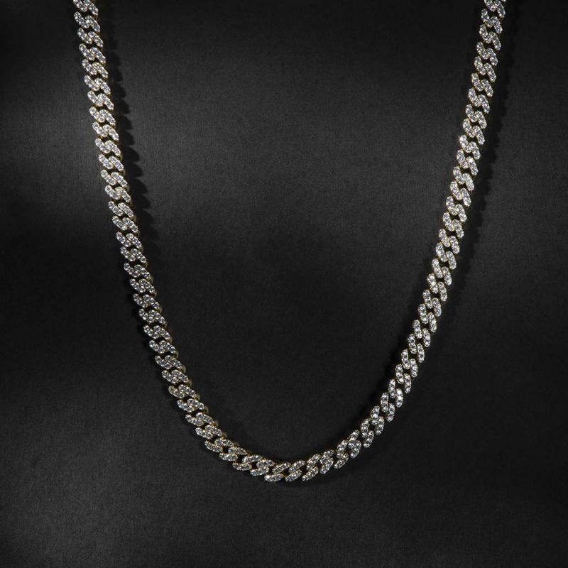 Iced 8mm Cuban Link Chain in Gold