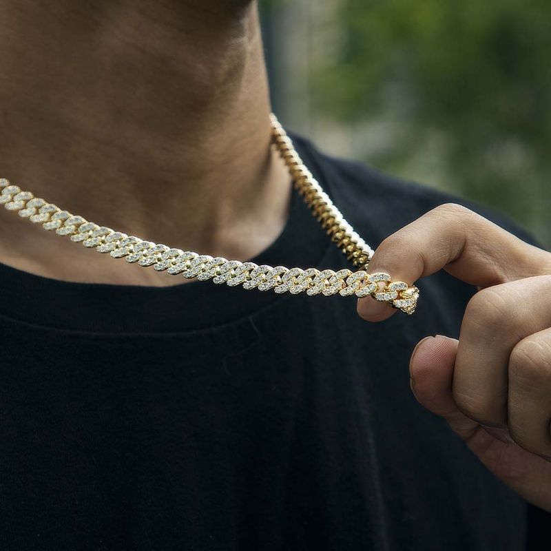 Iced 8mm Cuban Link Chain in Gold