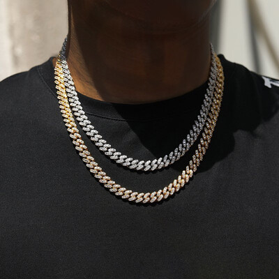 Iced 8mm Cuban Link Chain in Gold