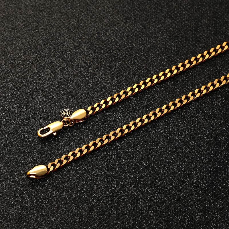 5mm Stainless Steel Cuban Chain in Gold