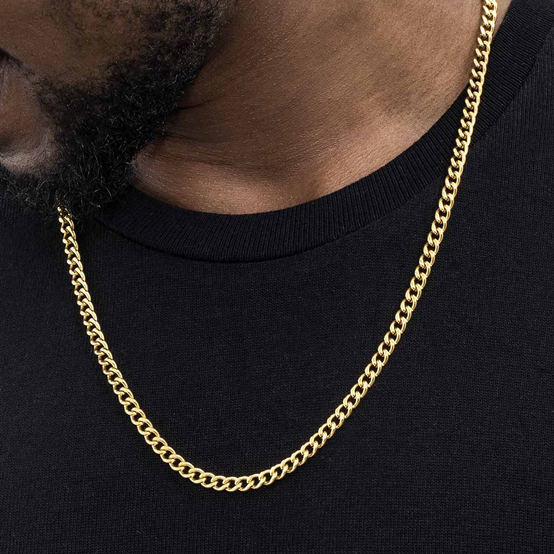 5mm Stainless Steel Cuban Chain in Gold 5mm Stainless Steel Cuban Chain in Gold