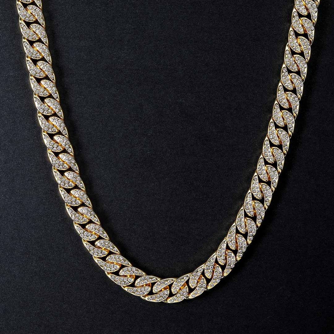Iced 18K Gold 13mm Cuban Chain