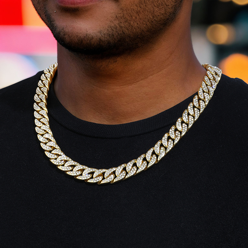 Iced 18K Gold 13mm Cuban Chain