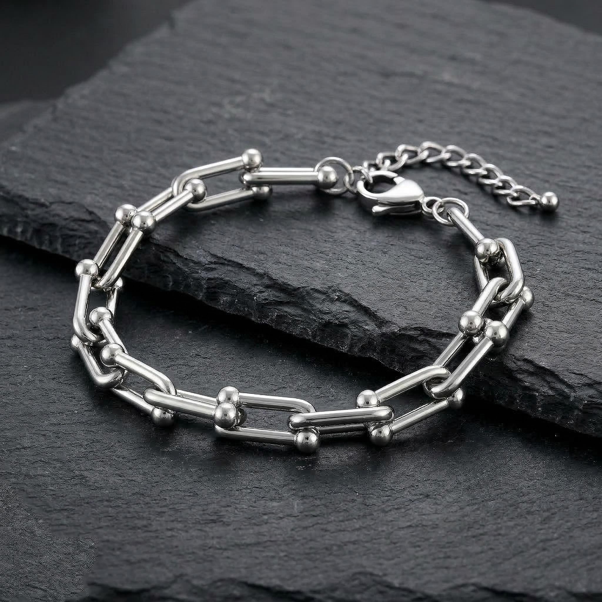 7mm Horseshoe Stainless Steel Bracelet