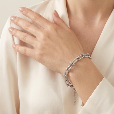 7mm Horseshoe Stainless Steel Bracelet