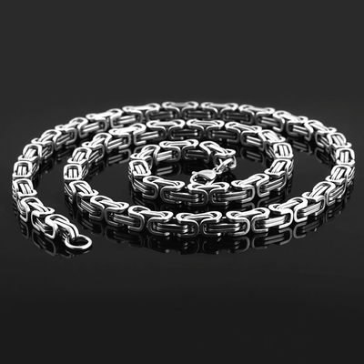 8mm Titanium Steel Byzantine Chain