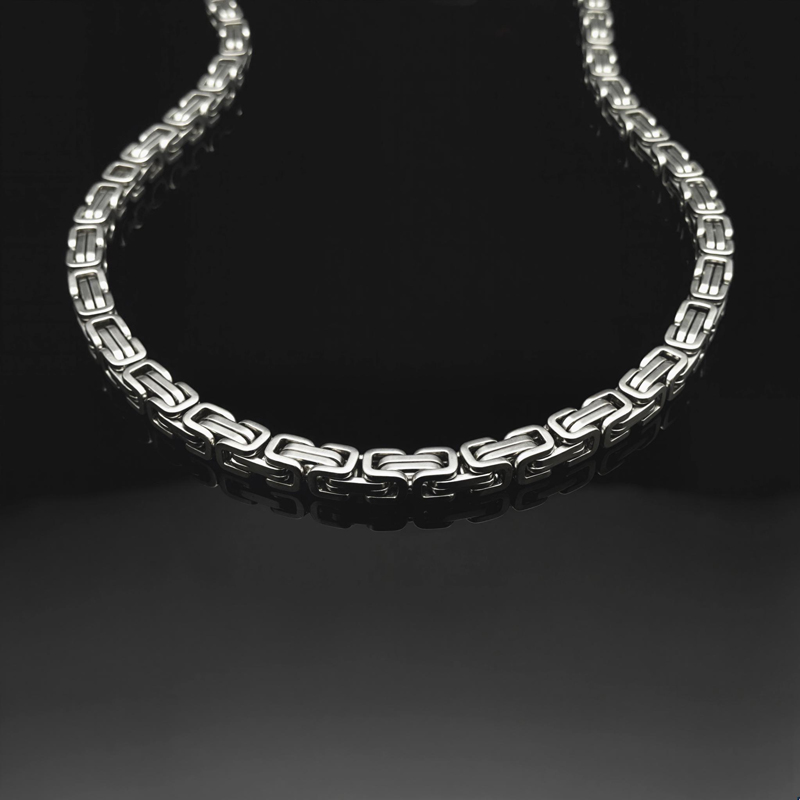 8mm Titanium Steel Byzantine Chain 8mm Titanium Steel Byzantine Chain