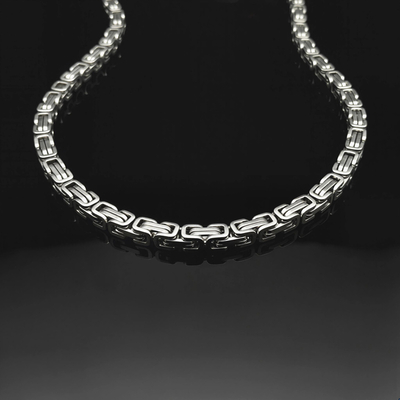 8mm Titanium Steel Byzantine Chain