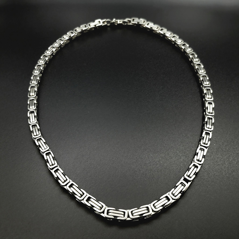 8mm Titanium Steel Byzantine Chain 8mm Titanium Steel Byzantine Chain