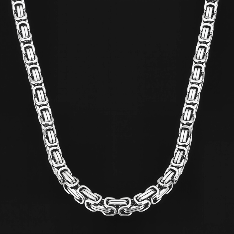 8mm Titanium Steel Byzantine Chain 8mm Titanium Steel Byzantine Chain