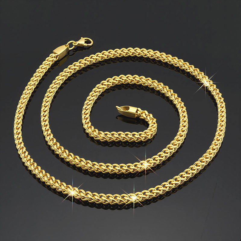 5mm 18K Gold Finish Franco Box Chain