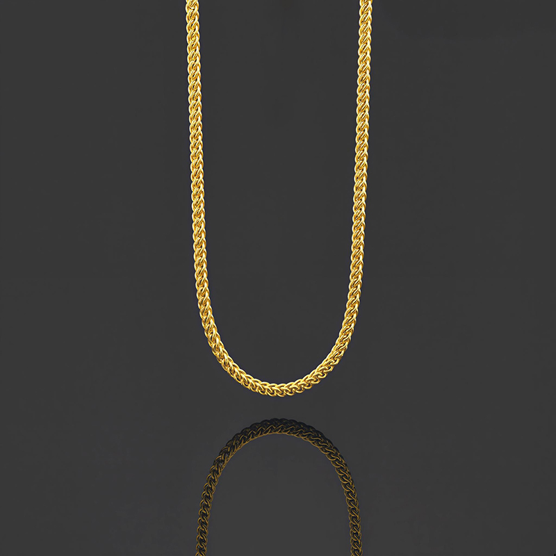5mm 18K Gold Finish Franco Box Chain