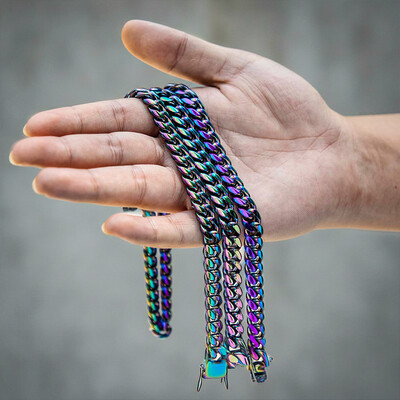 10mm 24" Rainbow Miami Cuban Link Chain
