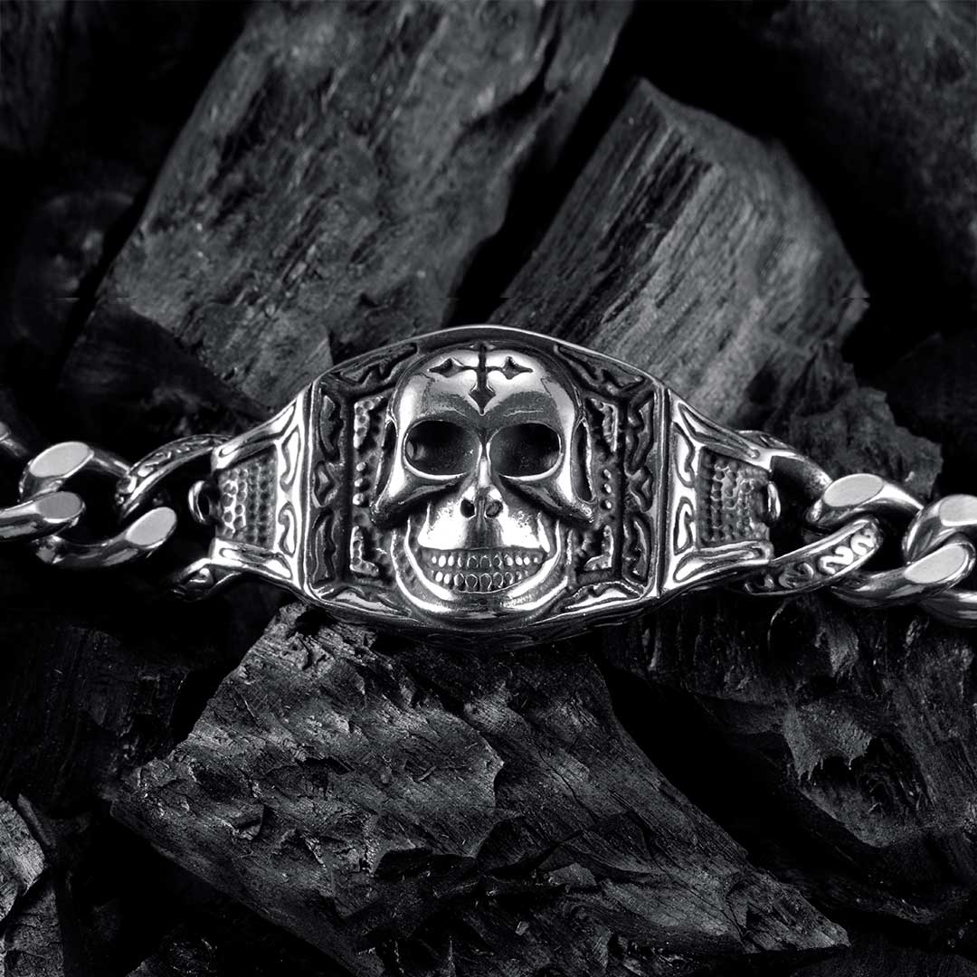 Cross Skull Stainless Steel Bracelet