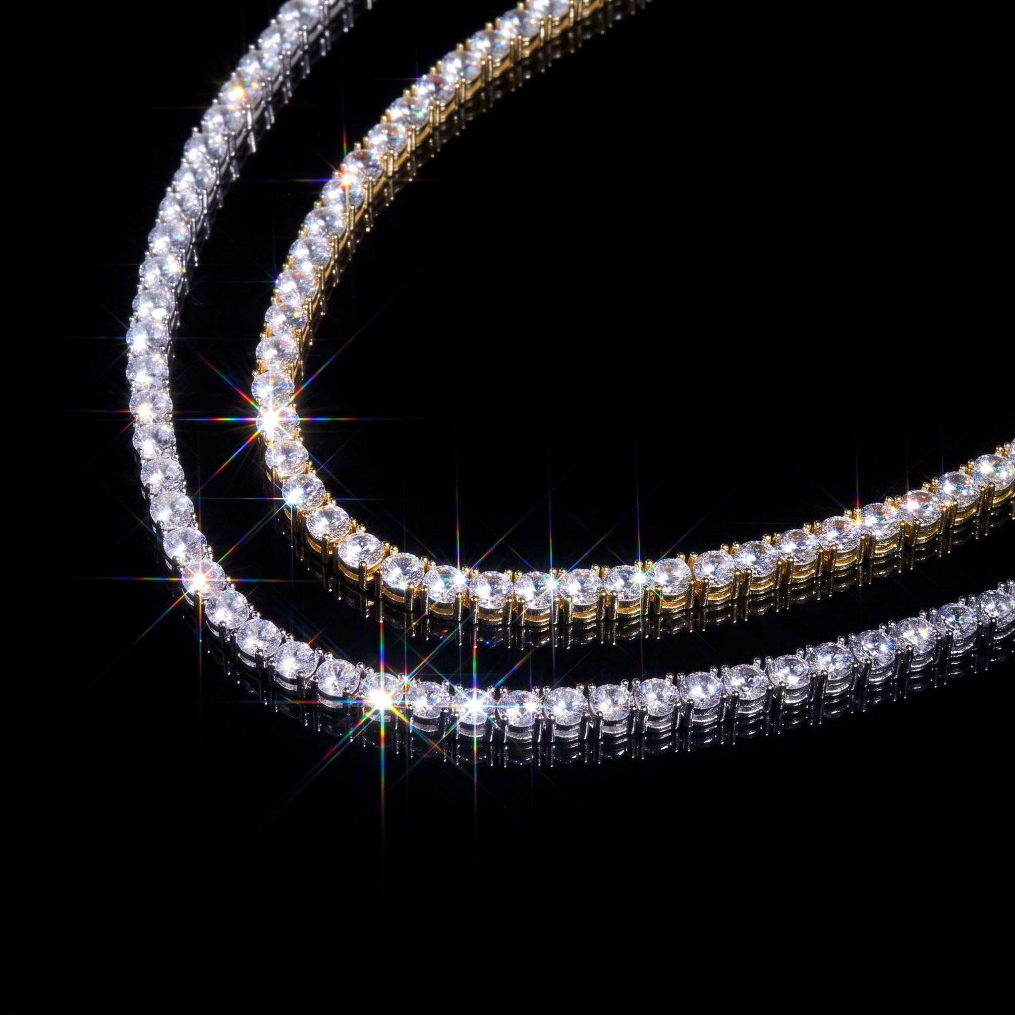 4mm Tennis Chain in White Gold 4mm Tennis Chain in White Gold