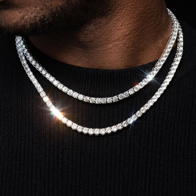 4mm Tennis Chain in White Gold