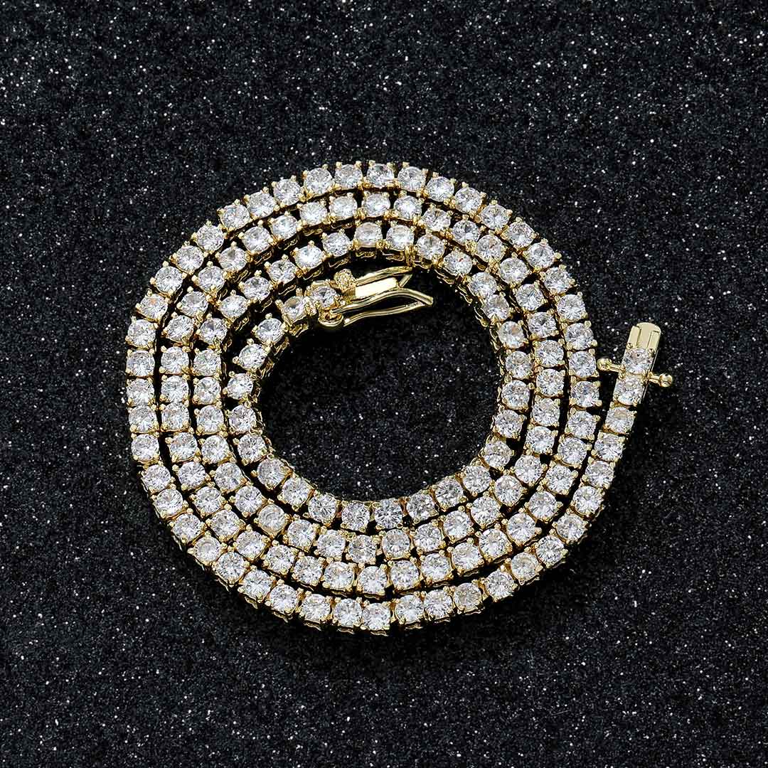 3mm Tennis 18K Gold Chain