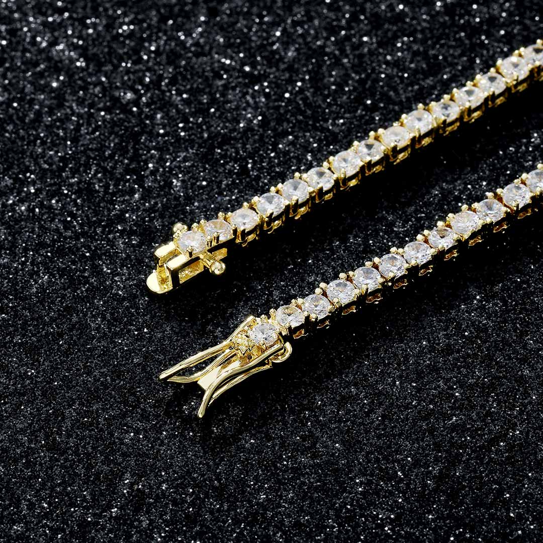 3mm Tennis 18K Gold Chain