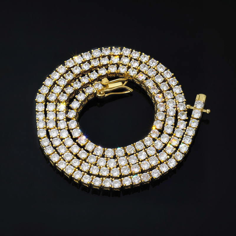 3mm Tennis 18K Gold Chain 3mm Tennis 18K Gold Chain