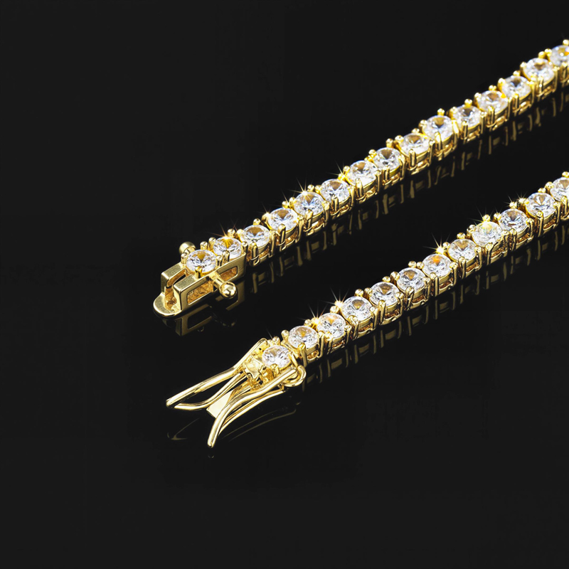 3mm Tennis 18K Gold Chain 3mm Tennis 18K Gold Chain