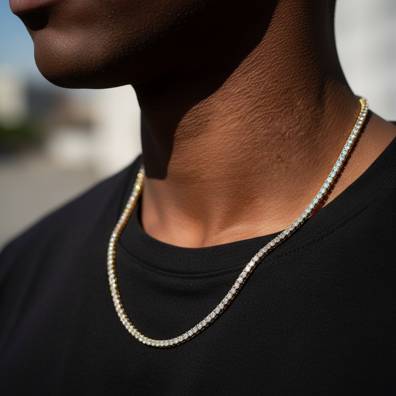 3mm Tennis 18K Gold Chain 3mm Tennis 18K Gold Chain