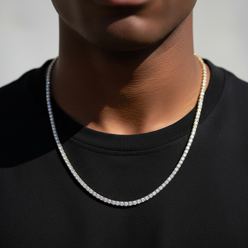 3mm Tennis 18K Gold Chain 3mm Tennis 18K Gold Chain