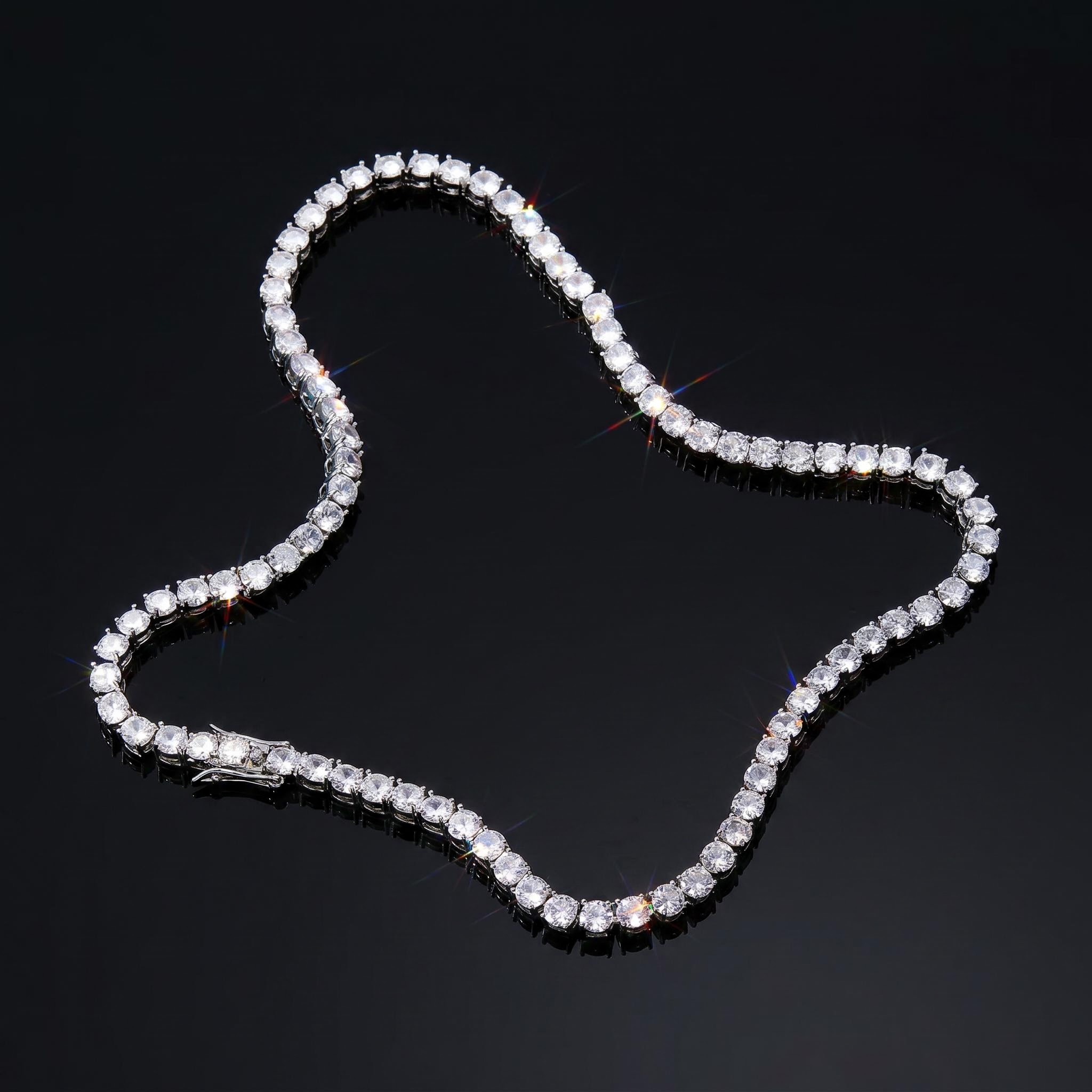 5mm Tennis 18K White Gold Chain