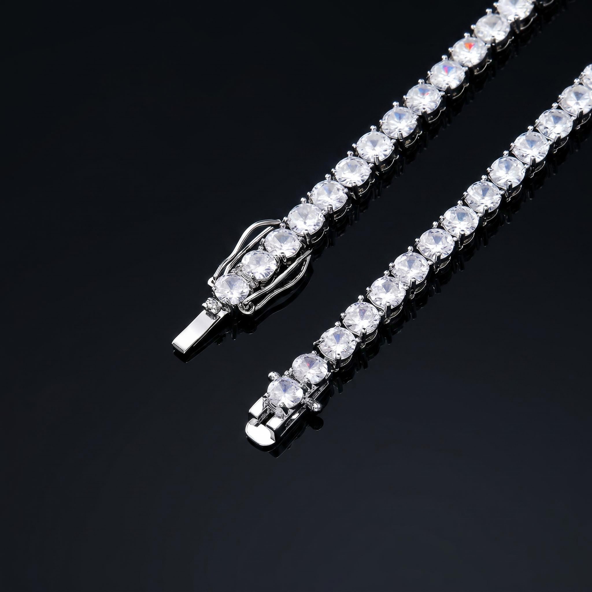 5mm Tennis 18K White Gold Chain