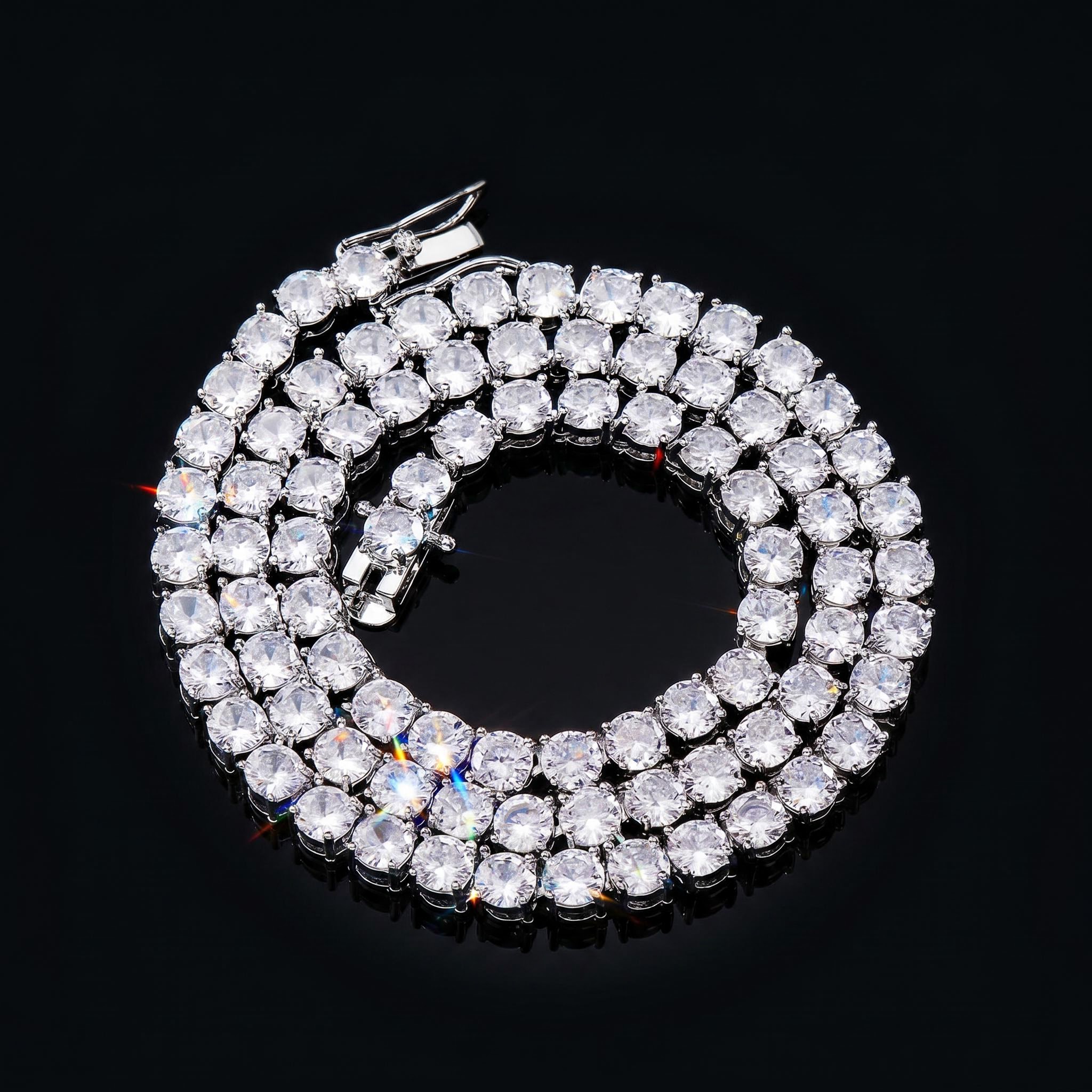 5mm Tennis 18K White Gold Chain