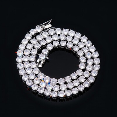 5mm Tennis 18K White Gold Chain