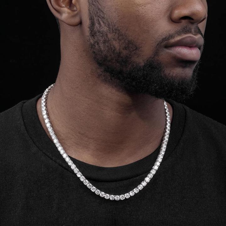 5mm Tennis 18K White Gold Chain