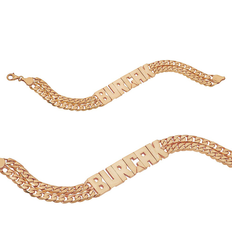 Personalized Double Chain Name Bracelet