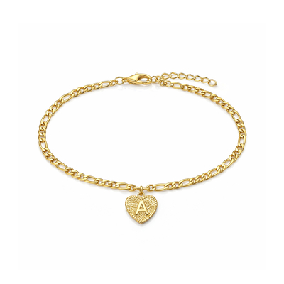 Personalized Heart Initial Letter Bracelet & Anklet