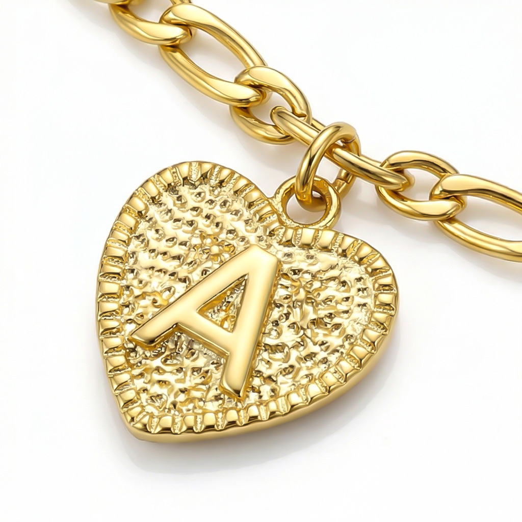 Personalized Heart Initial Letter Bracelet & Anklet