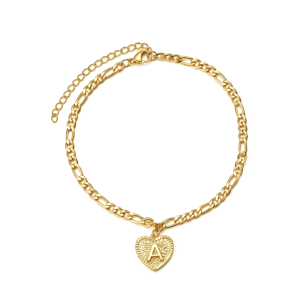 Personalized Heart Initial Letter Bracelet & Anklet