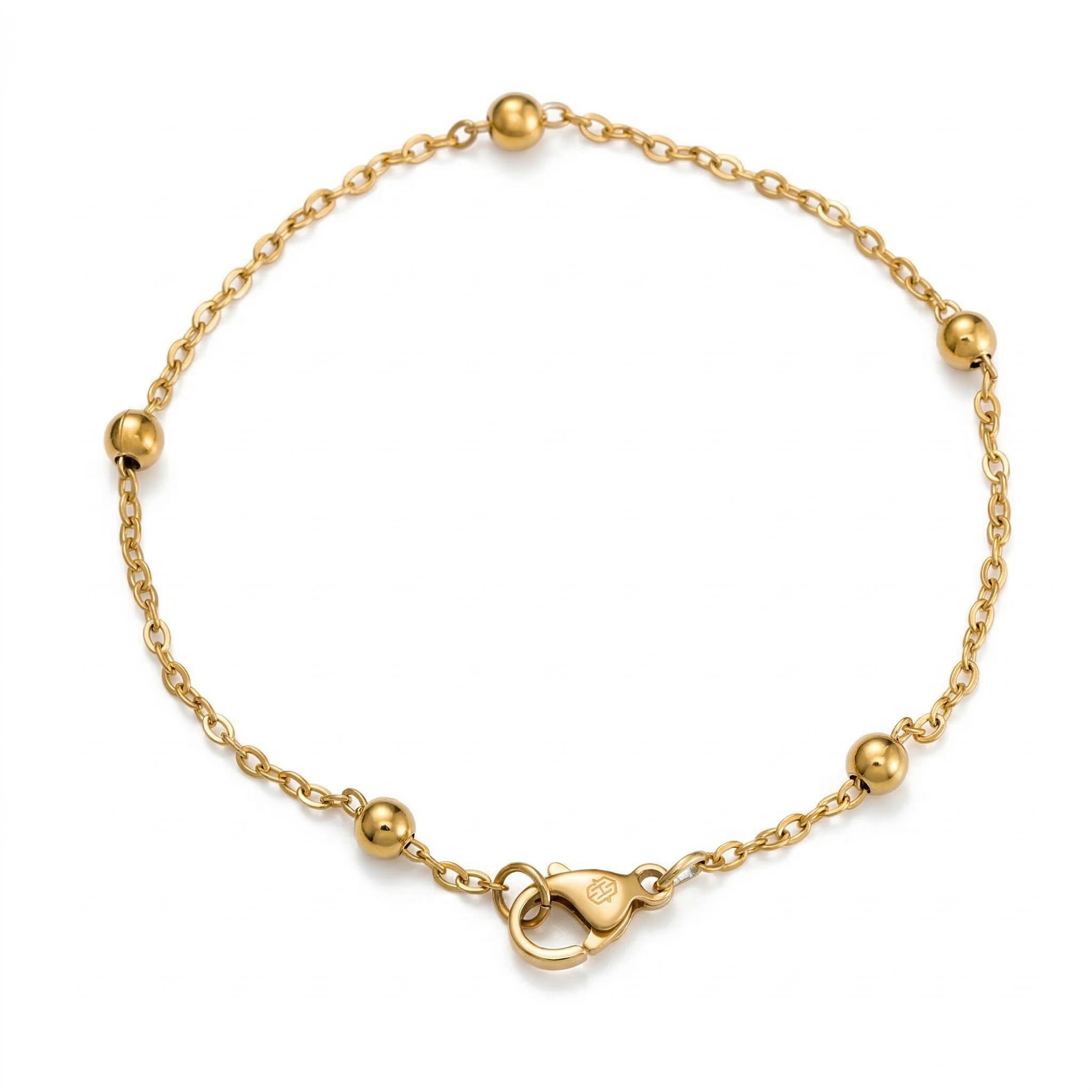 3mm Interval Beads Bracelet in Gold 3mm Interval Beads Bracelet in Gold