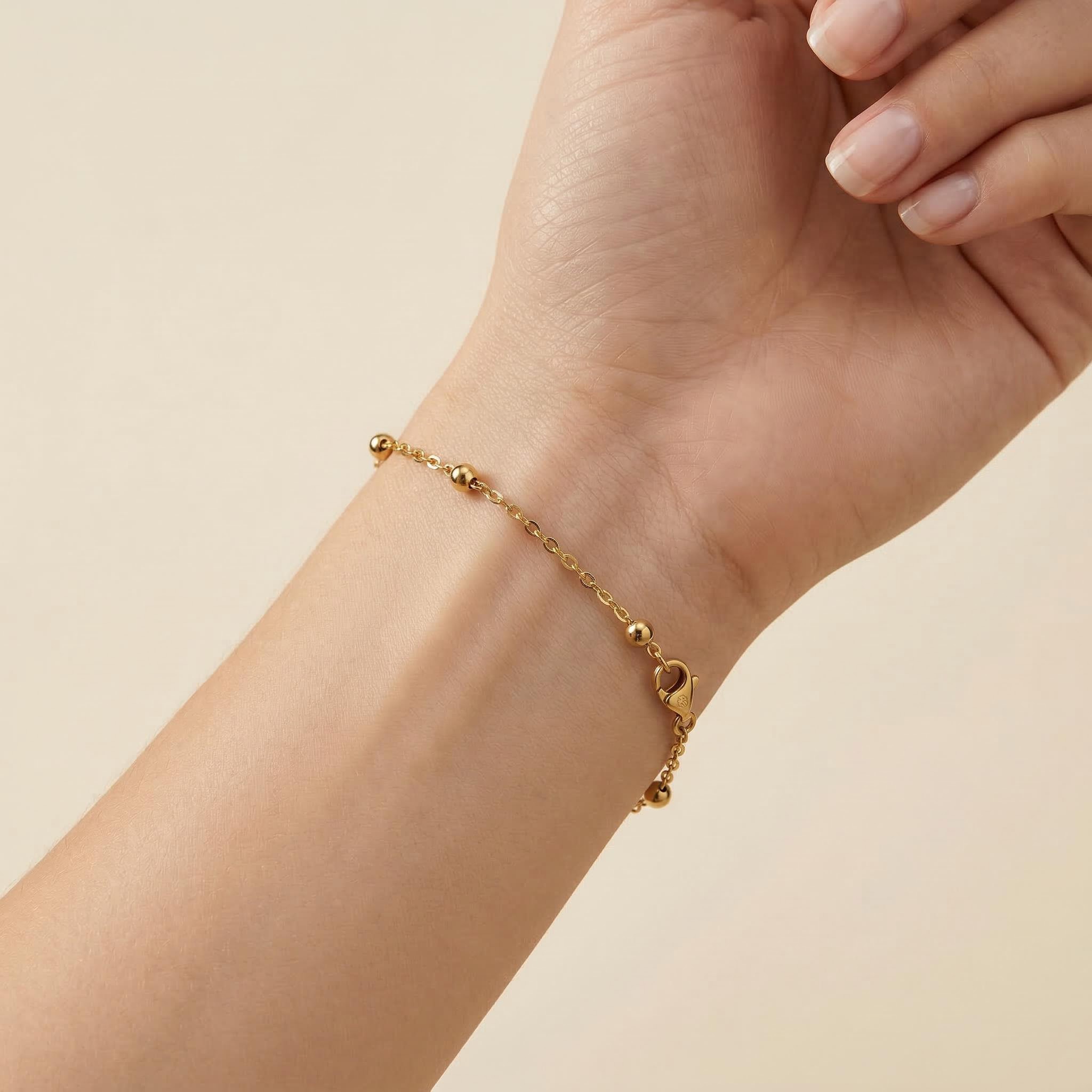 3mm Interval Beads Bracelet in Gold 3mm Interval Beads Bracelet in Gold