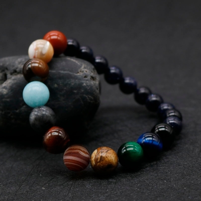 Fashion Natural Stone Universe Planets Bead Bracelets
