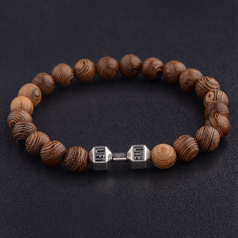 Men's Natural Wood Prayer Beads Bracelets