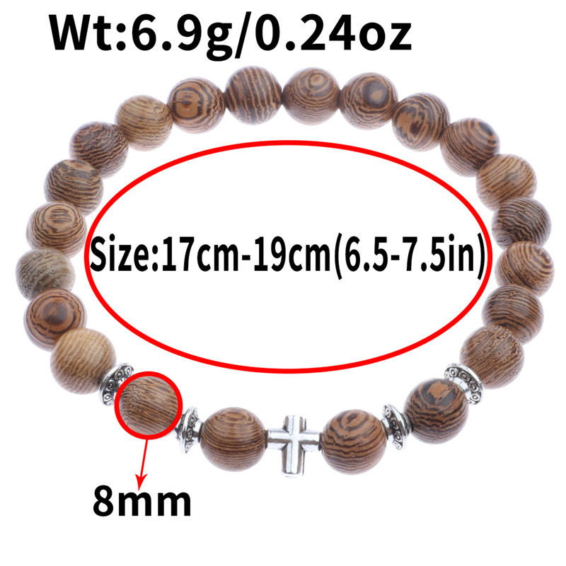 Men's Natural Wood Prayer Beads Bracelets