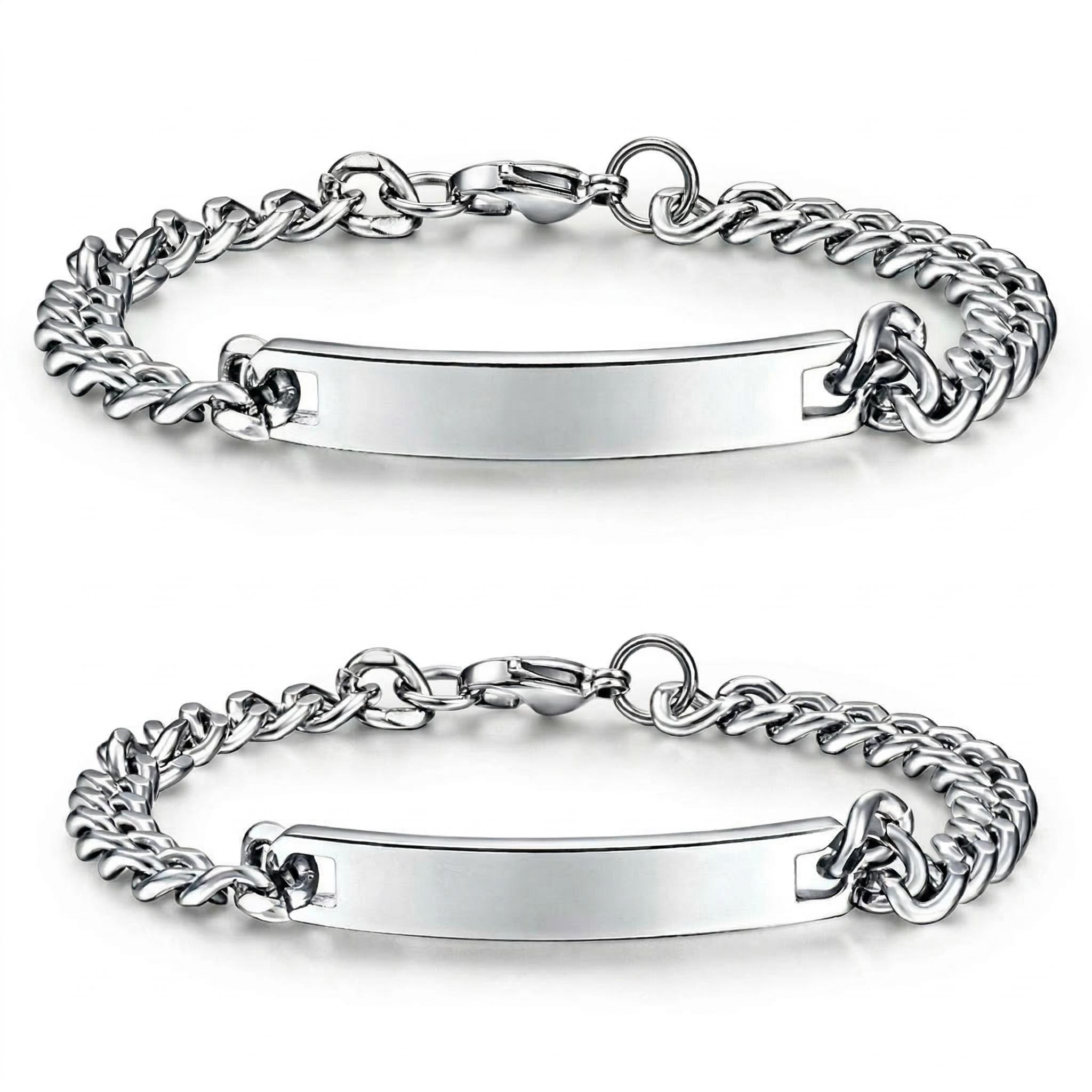  Personalized Engraved Cuban ID Bracelet for Women